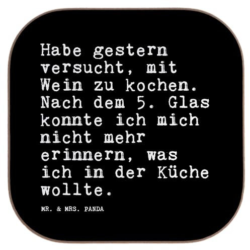 Mr. & Mrs. Panda Bierdeckel Habe gestern versucht, mit... - Geschenk, Kochen, Küchenpartie, Getränkeuntersetzer, Wein, Untersetzer, Sprüche, Bedruckte untersetzer, Portwein
