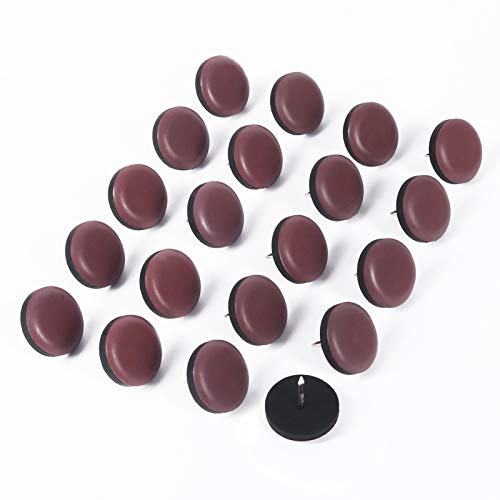 GINOYA 20 PCS Teflon Furniture Sliders, 25mm with Nails, Coffee, Glides | Nail on Teflon furniture glides for easier moving on carpet, tile and hardwood floors, suitable for chairs and tables