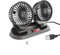 HADAVAKA singolo doppio ventilatore di raffreddamento per auto per cruscotto 5V/12V/24V, 360 gradi rotante telescopico doppia testa Fan (C USB)