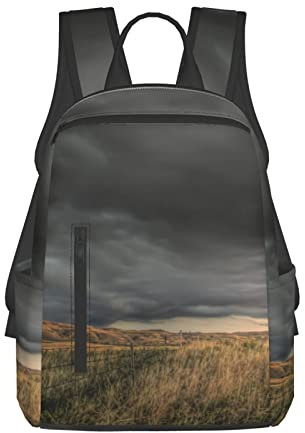 OTRAHCSD Rucksack, Thunderstorm Above the Fields Leichter Rucksack für Männer und Frauen, lässiger Tagesrucksack für Wandern, Camping, Reisen, Outdoor, siehe abbildung, One size
