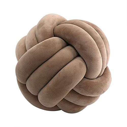VFDC Knotenkissen, Couchkissen, Sofa Deko Zierkissen, Rund Knoten-Ball-Kissen, Geknotetes für Sofa, Knot Pillow Ball, Beige, 27cm