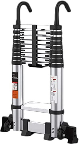 Klappleiter Leitern,Klappbare Teleskopleiter, 23 Ft One Button Retraction Aluminium Telesextension Ausziehbare Leiter,Slow Down Design Multi Stepladder (Color : 8ft)