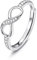 Milacolato 925 Silber Eheringe Ringe Damen Frauen Verstellbare Stapelringe Verlobungsring Trauringe Für Sie Zirkonia Unendlichkeitszeichen Halbe Ewigkeit Engagement Ring Schmuck Mit Geschenkbox RingB