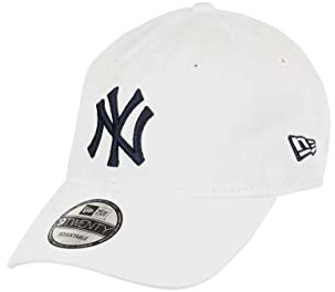 New Era New York Yankees MLB Team White Navy 9Twenty Unstructured Strapback Cap - One-Size