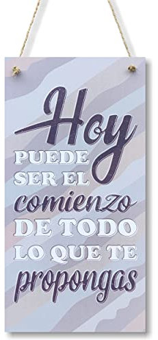 CARISPIBET A quien madruga décoracion para el hogar adorno colgante decorativo para la cocina placa decorativa 30 x 15 cm (Hoy puede ser)
