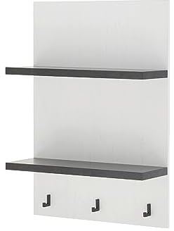 Küche Hängeschrank in weiß Pinie und schwarz/anthrazit Industrial Design Küchenschrank hängend Hängeschrank Gewürzschrank93 x 90 cm Stove (Küchenregal)