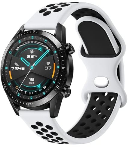 Wanme für Huawei Watch GT 4 46mm / 3 / 2 / 2e - 22mm Silikon Armbänder Atmungsaktives Wasserdichtes Sport Ersatzarmband für Herren Damen