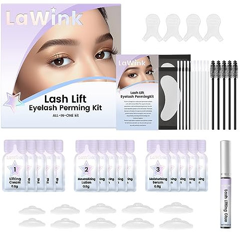 LaWink Lash Lift Sets, Kits de Cils Rehaussement 2en 1 Sourcils Rehuassment, Perming Cils et Sourcils, Eyelash Liquides Curling Perming Set Utiliser 5 Fois