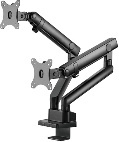 SilverStone ARM25- Monitorarm für Zwei Monitore mit mechanische Federdesign und vielseitiger Anpassbarkeit, SST-ARM25