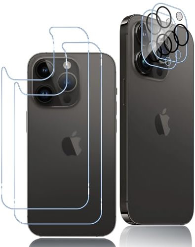 Oelrstfe 2 Pièces Arrière Verre Trempé pour iPhone 13 Pro avec 2 Caméra Protecteur D'écran,HD Transparent Film Protection écran,9H Dureté Anti-Rayures Sans Bulles Ultra Résistant Arriere Vitre