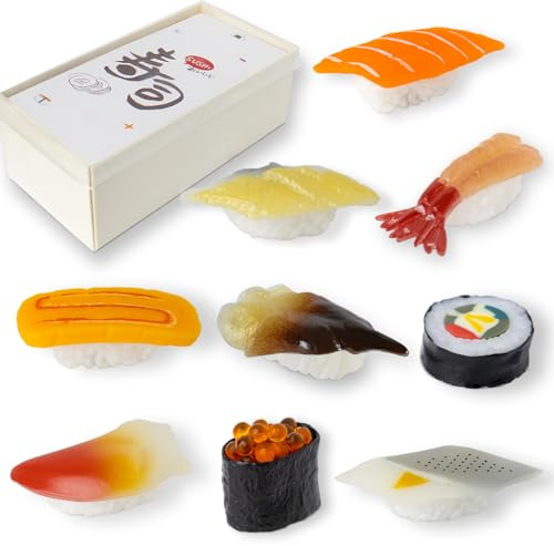 Niedliche Sushi-Kühlschrankmagnete, Spind-Dekoration, japanisches Essen, dekorative Magnete für Kühlschrank, Whiteboard, Küche, 9 Stück