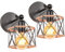 PETITES ECREVISSES 2 Stück Wandleuchte Innen Vintage Wandlampe Schwarz Industrial Innen Lampe Einstellbarer Lampenschirm 16CM Metall Deckenleuchte für Schlafzimmer Flur Wohnzimmer