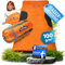 ACTIVE SPARK Schlafsack - wasserabweisend - Outdoor Sleeping Bag - Nie mehr kalte Füße Dank Taschenwärmer-Tasche - 0 Grad Komfort-Mumienschlafsack leicht (Sommerschlafsack, Orange/Schwarz)