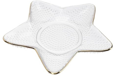 Bandejas para servir 1 recipiente de almacenamiento de cristal con forma de estrella, plato de almacenamiento, plato de ensalada, plato de comida de restaurante, plato de comida práctico, plato de dul