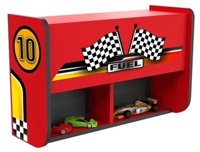 Aileenstore Bücherregal Kinder Wandregal Hängeschrank für Kinderzimmer Aufbewahrung Rot