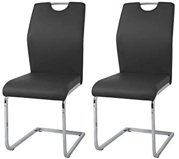 HTI living Esszimmerstuhl 2er Set Schwarz Nelly Schwingstuhl Wartezimmerstuhl
