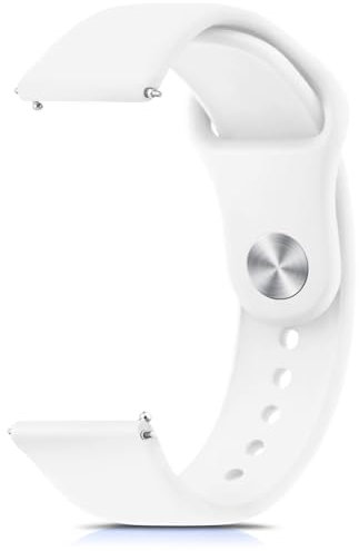 Wanme 20MM Bracelet Compatible pour Garmin Venu Sq 2/Venu Sq Music/Venu Sq 2 Music/Venu Sq/Venu 2 Plus/Venu 3 Plus Homme Femme, Bracelet en Silicone Garmin vívoactive 5/vívoactive 3 (Blanc)