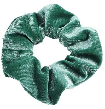 Lot de 5 chouchous en velours - Élastiques colorés - Pour queue de cheval - Pour femme - Pour un port quotidien - Vert herbe