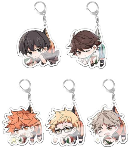 Haikyus Schlüsselanhänger 5 Set Anime Figur Cosplay Accessories Haikyus Acryl Anhänger