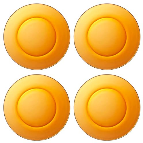 AC - Pack de 4 Platos Hondos - Modelo LYS Ámbar - Ø 19 cm - Vidrio - Apto para lavavajillas y microondas - Ideal para el hogar, Cocina y hostelería