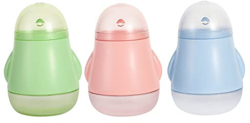 SDGBCXD, 1 set 3pcs Holders Magnetic Can for Living Topper Wall Blue Jar Dispenser Desk Fruit Cotton Dining Hotel Penguin Straw Decor Pink Table Wheat Holder Green Case ,Toothpick Hol