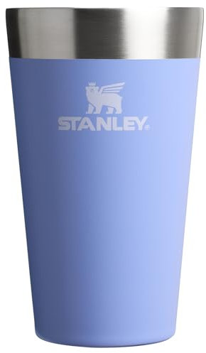 Stanley Adventure - Vaso apilable de cerveza de 16 onzas, vaso apilable para bebidas frías, apto para lavavajillas, vaso de acero inoxidable aislado, sin BPA, hortensias