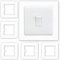 6Pcs Light Switch Surround, Socket Surround Cover, Light Switch Cover Plates, Electrical Plug Socket Wall Cover Decorate, Electrical Plug Socket Wall Protector(White)