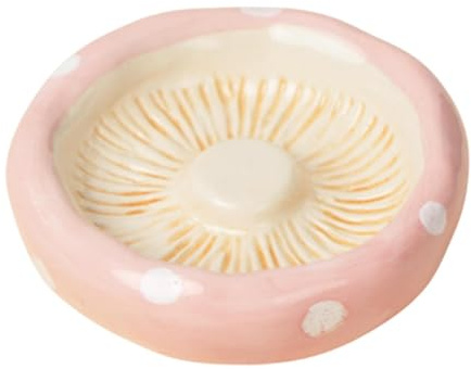 perfk Hamster Ceramic Food Bowl,Mushroom Water Bowl,Small Animal Feeding Dish,Guinea Pig Bowl for Gerbils, Mushroom head