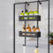 Ajex Shower Caddy Hanging,Over Door Shelf Storage with 2 Tier Rack Hanging, No Drilling Good Material Shower Shelf Bathroom Organizer,Storage Rack for Shampoo and Gel (Black)