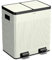 KLARSTEIN Grama 40 Cubo De Basura - 40L Doble Compartimento con Pedal Y Cierre Suave, Diseño Retro, Crema Vintage, 30L Cubos Extraíbles, Cocina Cubo Basura