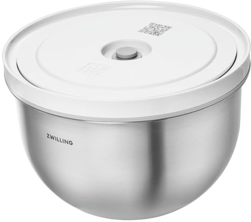 ZWILLING Z1030-858 Fresh & Save - Recipiente de almacenamiento al vacío, M, 18 cm, acero inoxidable, tazón, tapa hermética, recipiente de almacenamiento al vacío
