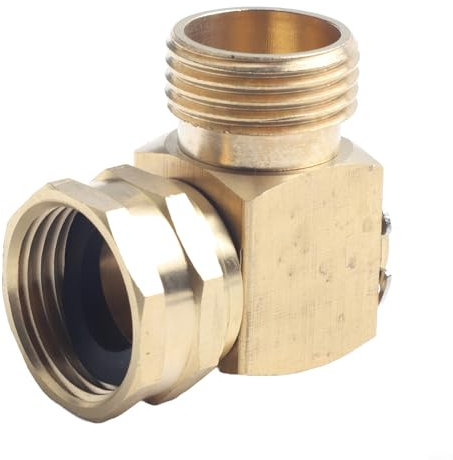 Niceminiwall Massiver Messing 90 Grad Gartenschlauch, Verbindungsstück Schwenkarm Rohrverschraubung Auslaufsicherer Wasserdurchflussschutz, für Bewässerung von Pflanzen Fahrzeug