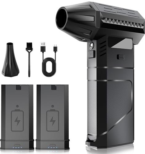 Souffleur à Air Comprimé avec 2 Batteries Modulaires, Flux D'Air Puissant 220 G+, 2 Buses MagnéTiques, 3 Vitesses, Led – Souffleur Batterie pour Clavier, Pc, Voiture Et Appareils éLectroniques