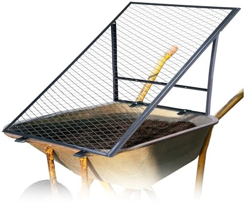 Novatool Colino a terra per carriola, 100 x 50 cm, in acciaio verniciato a polvere, griglia per terra, sabbia, compost, filtro da giardino, griglia in metallo, colino per compost