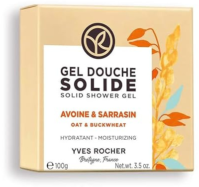 Yves Rocher Oat and Buckwheat Nourishing Solid Shower Gel Bath & Body Routine Women Men Day Care No Soap 100 g./3.3 oz.