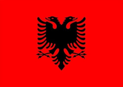 ALBANIEN Stockflagge, Grösse 30x45 cm, ohne Stock, Fahne, Flagge