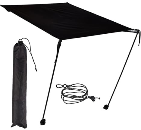 Tendalino Retrattile Da Esterno, Ombrellone Da Spiaggia Portatile UPF50+ Per Sdraio/Campeggio/, Leggero (480g) Con Clip Regolabile, Dimensioni 84x70cm