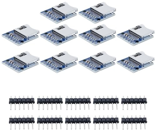 Orivin 10 PCS 3,3 V SD-Kartenlesermodul SPI SD-Kartensteckplatzmodul Sockelleser Mit 6-Wege-Stiftleiste