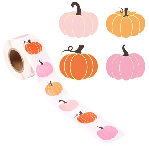 2 Rollen 1000stk Halloween-Kürbis-Aufklebern, 4 Stile Selbstklebende Herbst-Kürbis-Aufkleber Halloween-Aufkleber Rolle Umschlag Scrapbook Basteln Herbst Erntedankfest Partygeschenke Dekoration