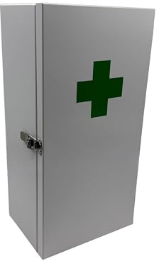 Relaxdays medicine cabinet, 3 shelves, HxWxD: 42 x 21 x 15.5 cm, wall-mounted, medical cabinet, white/green