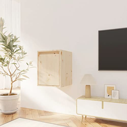 GeenYuu Wandschrank 30x30x40 cm Massivholz Kiefer, Hängeschrank robust, Wandregal für Bücher, Bad, Schlafzimmer, Wohnzimmer