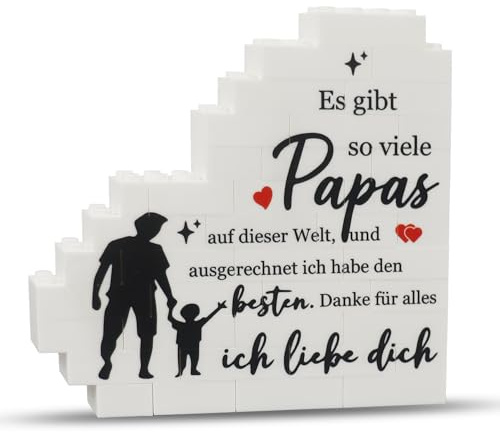 Papa geschenk für papa, Vatertagsgeschenk, vater geschenke weihnachten, Bester Geburtstagsgeschenk für Papa, Tochter Sohn, herzförmiges Plakette-Dekoration