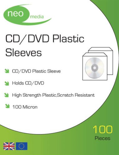 Kunststoffhüllen Für CD/DVD - Neo Medai - 100 Mikron - Hohe Qualität - (5 x 100 Stück Packung) 500 Hüllen