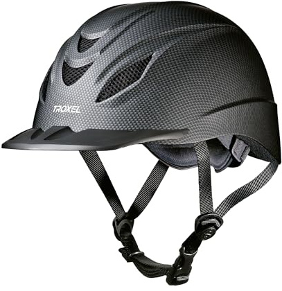 Troxel Intrepid Saddle Horse Riding Helmet, Low-Profile Adjustable Design, Safety Horseback Riding Gear, Medium (7 - 7-1/4), Carbon