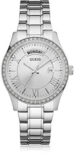 Guess Damen Analog Quarz Uhr mit Edelstahl Armband W0764L1