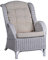 MiaMöbel Sessel 70x96x93 cm Landhausstil 100% Baumwolle Rattan Weiß