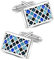Mr.Van Herren Manschettenknöpfe, Blau Kristall Hochzeit Cufflinks für Festival Geburtstag Geschenk Tanzparty
