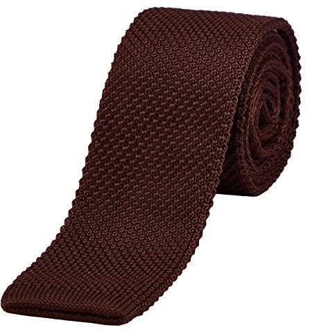 DonDon schmale Strickkrawatte 5 cm - braun