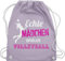 Turnbeutel Rucksack - Geschenke Zubehör - Echte Mädchen spielen Volleyball - Unisize - Pastell Lila - für volleyballer volleyballtasche vollyball geschenk volleyballerinnen beutel spielerin