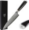 Sunlong Couteaux de chef 8 pouces Gyuto japonais Damas acier naturel ébène manche en bois